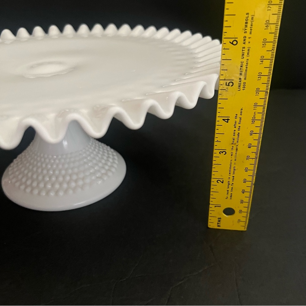 Fenton Milk Glass Cake Stand 13” White Pedestal - Picture 14 of 16